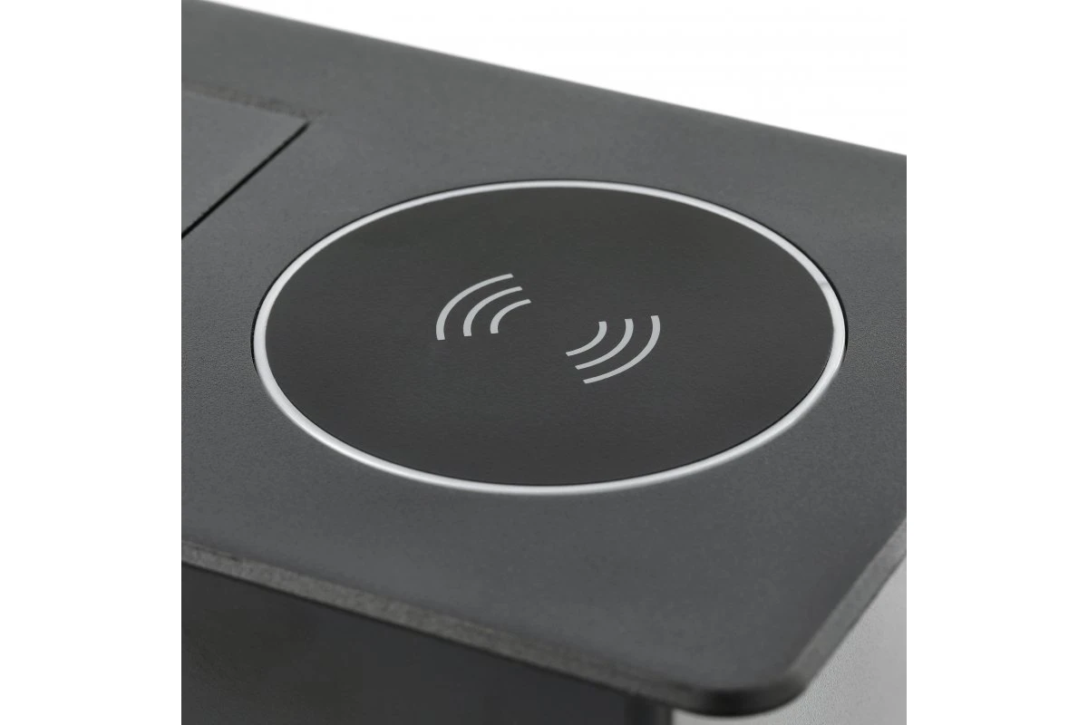 Изображение AE-PB1SAVAP-20  Розетка врезная AVARO PLUS (SCHUKO®), 2xUSB A+C, индукционная зарядка 5W, черный - завод GTV